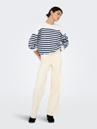 ONLY ADELE FELPA CON STRISCE COLORATE E STRASS DONNA 15358792 CNK