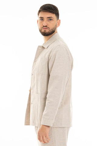 FIFTIETH OVERJACKET MEN 100% LINEN ENGLAND BEI