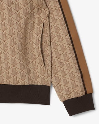 LACOSTE GIACCA DELLA TUTA LACOSTE MONOGRAM IN JACQUARD CON ZIP PARIS SH1368 6IR