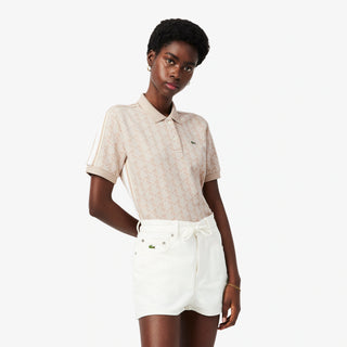 LACOSTE POLO SLIM FIT IN JACQUARD CON MONOGRAMMA DF3364 8GI