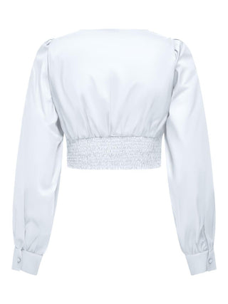 ONLY TOP WITH EMBROIDERY AND V-NECK LOU 15313170 BGW