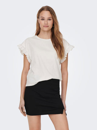 ONLY TOP LIRIS SHORT SLEEVE EMB DONNA 15255618 CLD