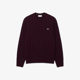 LACOSTE MAGLIONE LACOSTE GIROCOLLO A TRECCE IN LANA CARDATA AH2924 3KE