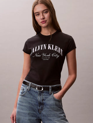 CALVIN KLEIN JEANS T-SHIRT GRAPHIC CON LOGO GRANDE CK DONNA LV047F815G UB1