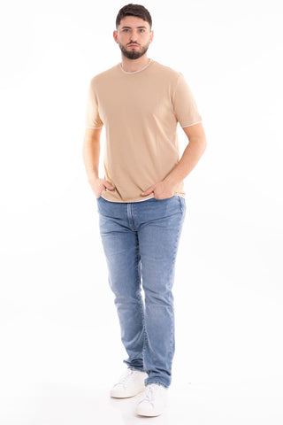 MARKUP CREW NECK SHORT SLEEVE T-SHIRT IN JERSEY WITH CONTRASTS MK691014 CRD