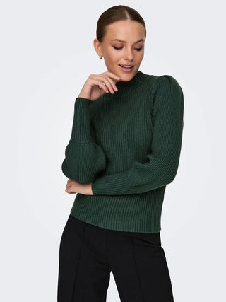 ONLY KATIA MAGLIONE A COSTINE CON COLLO ALTO E MANICHE A PALLONCINO DONNA 15232494 JNB