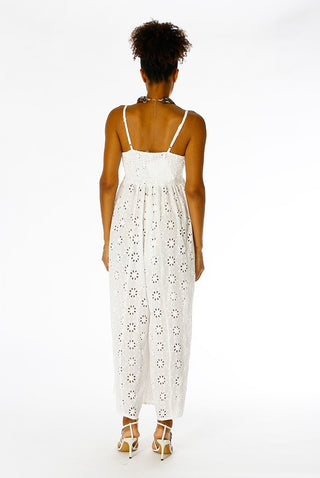 POSITANO BY JEAN PAUL TUTA/PANTALONE COTONE SPALLINA FANTASIA 81066 BIANCO