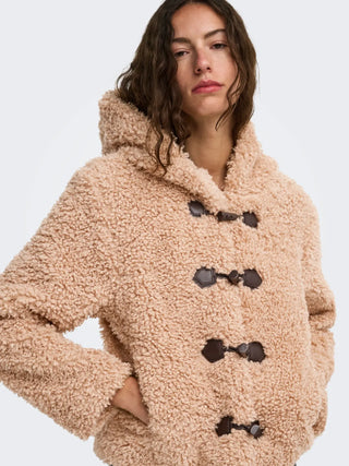 ONLY GIUBBOTTO EIRA CON EFFETTO TEDDY DUFFLE E CAPPUCCIO 15373881 CSD