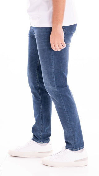 0/ZERO COSTRUCTION JEANS SLIM UOMO 5 TASCHE ORIC ORI012 2822 BLUEDN