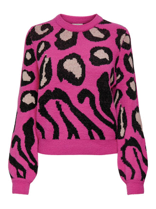 JACQUELINE DE YONG LORRAINE ANIMAL CARDIGAN CROP CON BOTTONI DONNA 15292883 CCL