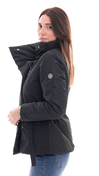 MARKUP SHORT JACKET IN MATT FABRIC WITH BUCKLE WOMEN MW764035 BLACK