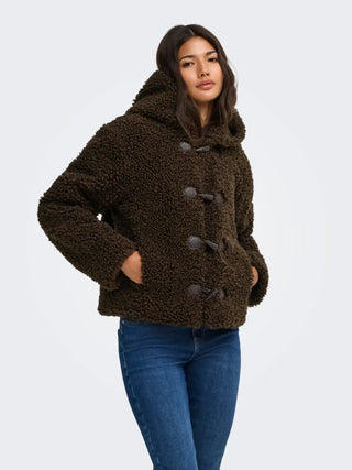 ONLY GIUBBOTTO EIRA CON EFFETTO TEDDY DUFFLE E CAPPUCCIO 15373881 DMS
