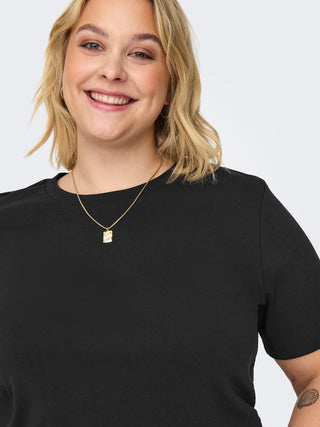 ONLY CARMAKOMA T-SHIRT JEN MEZZA MANICA GIROCOLLO DONNA 15339889 BLK