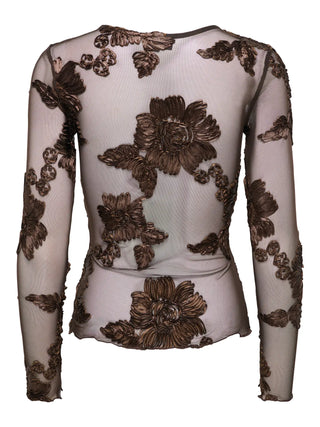 JACQUELINE DE YONG CASABLANCA T-SHIRT VELATA MANICA LUNGA CON MOTIVI FLOREALI 15379869 CFB