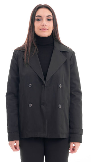 MARKUP TRENCH CORTO IN COTONE DOPPIOPETTO DONNA MW764040 NER