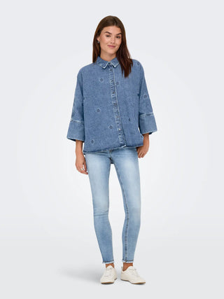 JACQUELINE DE YONG TAILLE CAMICIA TESSUTO TRAFORATO 15292179 VIG