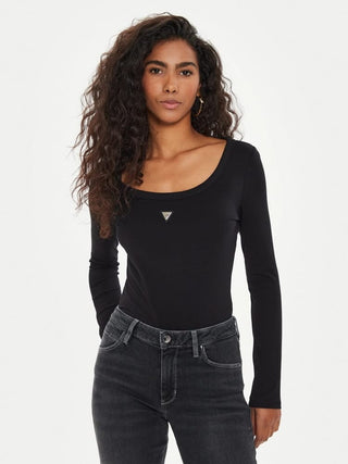 GUESS BODYSUIT COLETTE MANICA LUNGA DONNA V4YP07J1314 JBLK