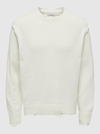 ONLY&SONS TUNE MAGLIONE CON ROTTURE RELAXED FIT 22034238 CLD