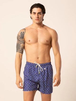 LORD PARTENOPEI MEN'S BOXER SWIMSUIT BM24-TILE BLUE