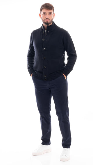 MARKUP CARDIGAN COLLO ALTO CON BOTTONI UOMO MK790044 BLU