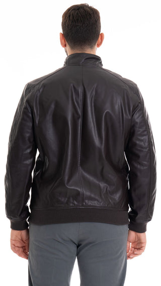 MARKUP LEATHER JACKET WITH ZIP MK24005 MOR