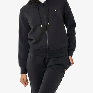 GUESS FELPA OLYMPE CON CAPPUCCIO FULL ZIP DONNA V4YQ06KCAY2 JBLK