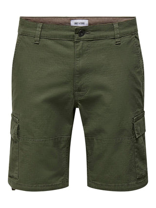 ONLY&SONS BERMUDA CARGO RAY LIFE 0020 RIBSTOP UOMO 22029901 OLN