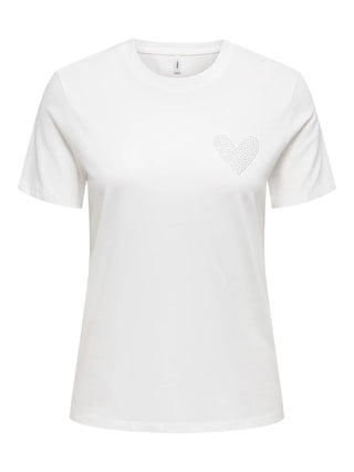 ONLY T-SHIRT ARIANA MANICA CORTA CON CUORE DONNA 15343771 CLD
