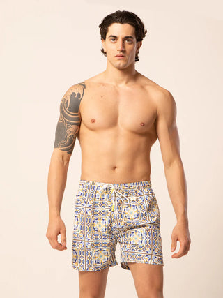 LORD PARTENOPEI MEN'S BOXER SWIMSUIT BM24-CAPRI YELLOW