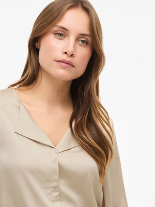 VILA VIELLETTE CAMICIA SATINATA CON SCOLLO A V 14114164 CMT