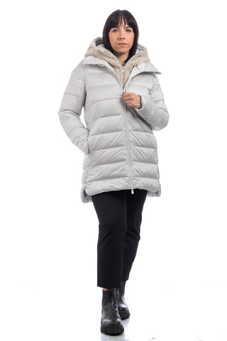 SAVE THE DUCK PIUMINO LUNGO MATILDA C/CAPPUCCIO DONNA D40280W JADE21 10034