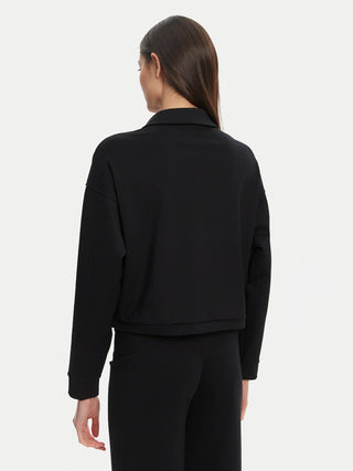 GUESS FELPA CARLA CROP CON ZIP DONNA V5YL08KCX42 JBLK