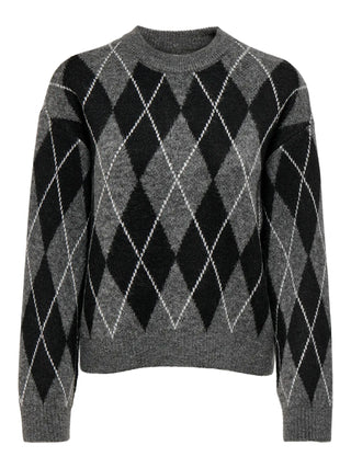 JACQUELINE DE YONG MAGLIONE BIANKA A GIROCOLLO CON ROMBI 15381327 DGK