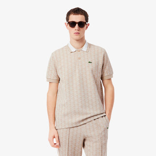 LACOSTE POLO DAL TAGLIO CLASSICO IN JACQUARD CON MONOGRAMMA UOMO DH1417 8GI