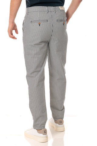 IMPURE MLES CHINO PANTALONE IN SEERSUCKER CONFORT TINTO IN FILO UOMO MILES SRKC63