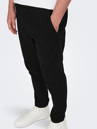 ONLY&SONS PANTALACCIO CROP LINUS MISTO LINO 22024966 BLK
