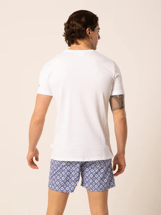 LORD PARTENOPEI T-SHIRT WITH PATTERN POCKET TM24-CAPRI BLUE