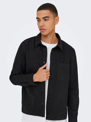 ONLY&SONS TIMES CAMICIA IN COTONE OVER CON TASCHE UOMO 22034293 JBK