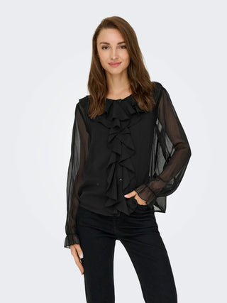JACQUELINE DE YONG CAMICIA CON VOLANT NOVA 15358503 BLK