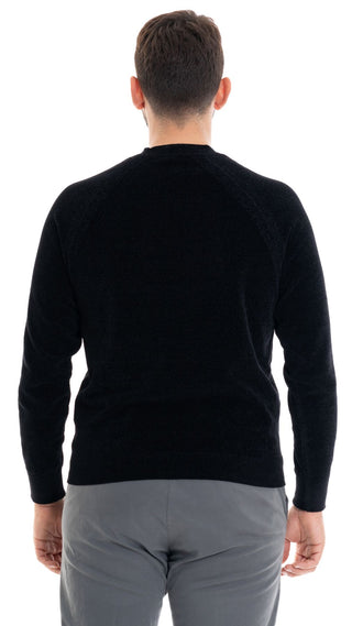 MARKUP CREW NECK CHENILLE SWEATER MEN MK790129 BLACK