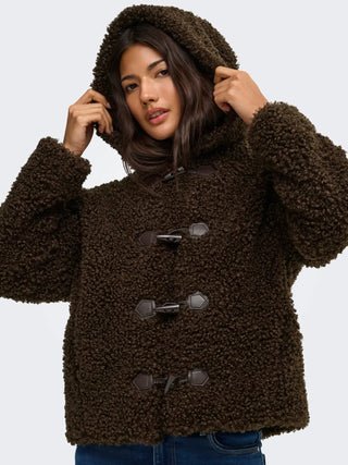 ONLY GIUBBOTTO EIRA CON EFFETTO TEDDY DUFFLE E CAPPUCCIO 15373881 DMS