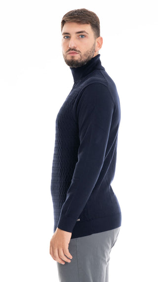 MARKUP MEN'S HIGH NECK SWEATER MK790040 BLUE