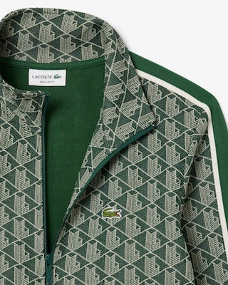 LACOSTE GIACCA DELLA TUTA LACOSTE MONOGRAM IN JACQUARD CON ZIP PARIS SH1368 D1R