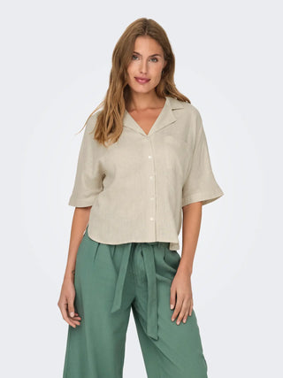 ONLY BRUXELLES CAMICIA  IN MISTO LINO MANICA CORTA 15314215 MNB