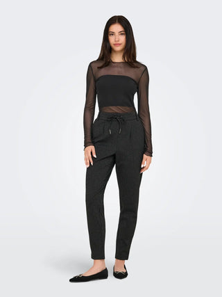 JACQUELINE DE YONG ELSA T-SHIRT IN RETE DONNA 15354045 BLK