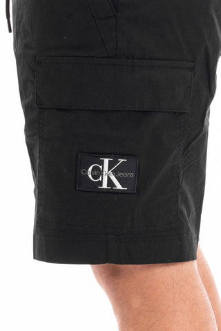 CALVIN KLEIN JEANS WASHED CARGO FLEECE BERMUDA J325138 BEH