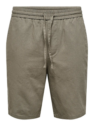 ONLY&SONS BERMUDA IN LINO 0007 COT UOMO (col:fallen rock) 22024967 FLK
