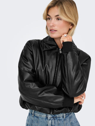 ONLY BOMBER CROP IN ECOPELLE MARIE 15349548 BLK