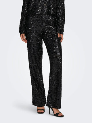 JACQUELINE DE YONG TINA PANTALONE CON PAILLETES DONNA 15360023 BLK