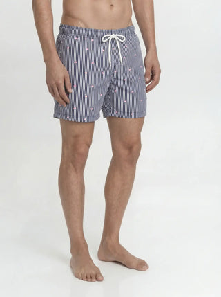 JACK&JONES MAUI BREEZE BOXER MARE FANTASIA A RIGHE CON FENICOTTERI 12291425 NVB